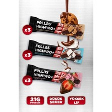Fellas Çikolata Kaplı HighPro+ Protein Bar (50 g) Karma Kutu (3 x 3)