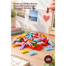 Yenilig 2400 Adet Ahşap Mandal – Renkli 2,5 cm Mini Mandal, Dekoratif Fotoğraf Askısı, Clothespin Wooden Peg