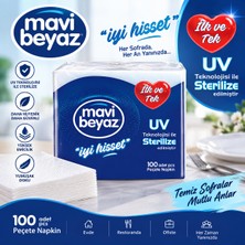 Mavi Beyaz Kare Sofra Peçetesi - Napkin Peçete 23X24 cm