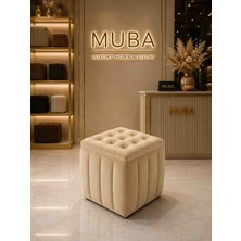 Muba Online Yeni Sezon Ithal Belora Kumaş Puf 40X40 cm – Ultra Yumuşak, Lüks Dokulu, Premium Kalite Kare Puf