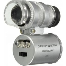Pileli Store Iphone5 Için Uyumlu Kapaklı Lens Mikroskop Taşınabilir Mini Cep Boyutu LED Mikroskop NO.9882IP5II