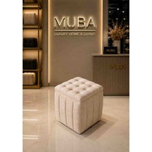 Muba Online Yeni Sezon Ithal Belora Kumaş Puf 40X40 cm – Ultra Yumuşak, Lüks Dokulu, Premium Kalite Kare Puf