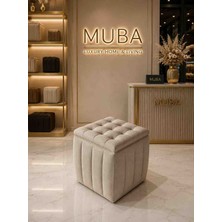 Muba Online Yeni Sezon Ithal Belora Kumaş Puf 40X40 cm – Ultra Yumuşak, Lüks Dokulu, Premium Kalite Kare Puf