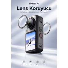 Motobros INSTA360 X6 Uyumlu Lens Koruyucu – Şeffaf Kamera Lens Camı, Çizilme Önleyici, Kolay Montaj