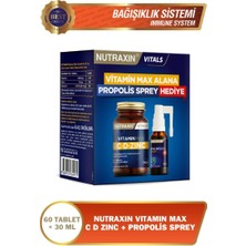 Nutraxin Vitamin Max C-D-Zinc 60 Tablet + Propolis Spray 30 ml