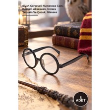 Yenilig 5 Adet Harry Potter Gözlüğü – Siyah Çerçeveli Numarasız Cam, Kostüm Aksesuarı, Unisex Yetişkin ve Çocuk, Glasses
