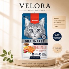 Velora Grup Wanpy Grain Free Somonlu Yetişkin Kedi Maması 1,5 kg – Tahılsız Premium Kuru Kedi Maması