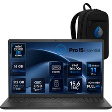 Dell Pro 15 Essential Intel Core I5-1334U 16 GB Ddr5 512 GB SSD Iris Xe Graphics 15.6'' Full Hd IPS 120Hz Windows 11 Pro Dizüstü Bilgisayar PV15250RNP05