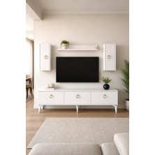 TVRB8001B Tv Sehpası, Tv Ünitesi Takımı Beyaz 180 cm