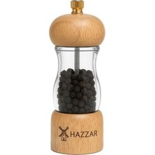 Hazzar Akrilik-Ahşap Kaliteli Karabiber Öğütücü Çelik Bıçaklı 16CM DCAA-160