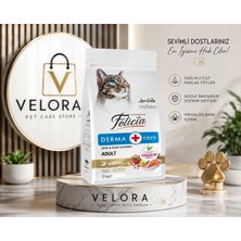 Velora Grup Felicia Derma Care Somonlu Yetişkin Kedi Maması 2 kg - Hassas Cilt ve Tüy Desteği, Hipoalerjenik