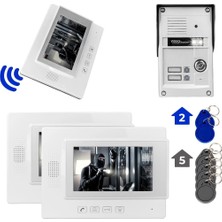 kzy mobilyal PowerMaster 37T2 2 Daire 7'' NFC Destekli Görüntülü Kapı Zili Interkom Akıllı Ev Güvenliği Sistemi