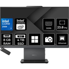 Lenovo Thinkcentre Neo 50A Gen 5 Intel Core 7 240H 8gb Ram 4tb SSD 23.8" Fhd 99% Srgb WIN11 Home 12SC003YTRP355 Luna Grey All In One Bilgisayar + Per4 USB Bellek