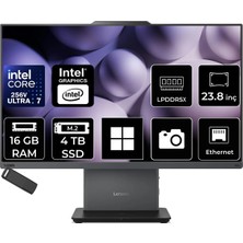 Lenovo Thinkcentre Neo 50A Gen 6 Intel Core Ultra 7 256V 16GB Ram 4tb SSD 23.8" Fhd WIN11 Home 13QGA000TRP310 Luna Grey All In One Bilgisayar + Per4 USB Bellek