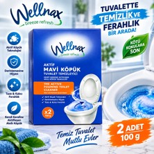 Wellnax Breeze Refresh Wellnax Aktif Mavi Köpük Tuvalet Temizleyici 2×100 G
