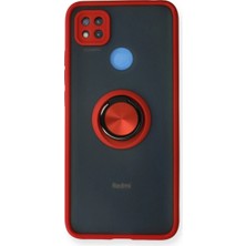 Xiaomi Redmi 9c Kılıf Montreal Yüzüklü Silikon Kapak - Kırmızı