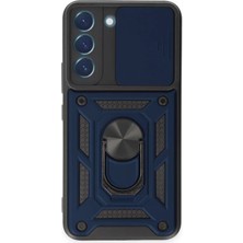 Samsung Galaxy S24 Kılıf Pars Lens Yüzüklü Silikon - Lacivert