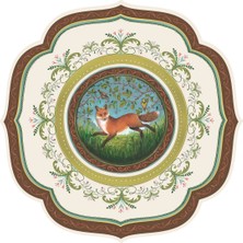Hester & Cook Kalıp Kesim Fanciful Fox China Kağıt Amerikan Servis