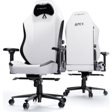Arctic White Oyun/ofis Koltuğu | 4d Kolçak | Dahili Bel Desteği | Üstün Pu Deri, Ergonomik, Yatma ve Eğme