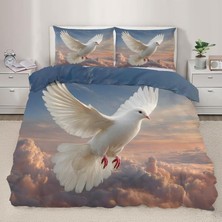 King Size Nevresim Takımı, Beyaz Güvercin Nevresim Takımı, Fermuarlı Kapamalı Yatak Seti, Aldults Çocuklar Için Yumuşak Hipoalerjenik Mikrofiber Yorga