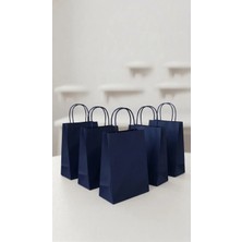 Aybaş Kağıtçılık 1. Kalite 15X8X20 Cm(10 Adet) Lacivert Kağıt Çanta, Hediye Poşeti, Kına, Düğün, Nisan, Doğum Günü Çantası