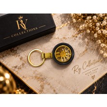 Ry Collections Jant Tasarımlı Metal Anahtarlık - Siyah Gold Oto Anahtarlık Aksesuarı