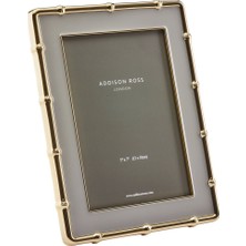 Addison Ross Bambu Desenli Şifon Gri ve Gold Fotoğraf Çerçevesi 13 × 18 cm
