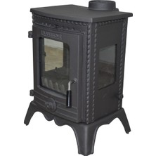 Firestove Fire Stove  FRS-052   Minör Lux 3 Camlı Pik Döküm Mini Şömine Soba