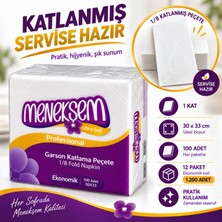 Menekşem Ekonomik Garson Katlama Peçete 30X33 cm 100 Yaprak x 12 Adet