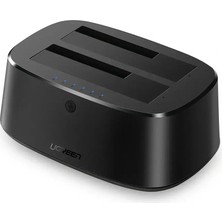 Ugreen 60737 CM198 Usb-A 3.0 2.5 Inç 3.5 Inç HDD SSD Dual Dock Station Alüminyum Çift Yuvalı Sata3 Sabit Disk Bağlantı Istasyonu