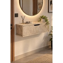 Sulora Home Sulorahome Dresuar Duvara Monteli Kapaklı Duvar Rafı Antre Hol Modern Dolap Konsol Luna 182 Traverten