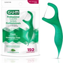 Gum Professional Clean Flosser Pıcks Soıns Professionnels Porte Fıl Dentaıre Diş Ipi 150 Adet