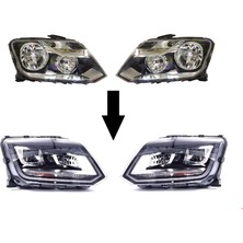 Volkswagen Ön Far Dönüşüm Seti 2010-2017 Halojen LED