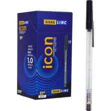 Silka Linc Icon 1.0 mm Siyah Tükenmez Kalem - 10'lu Paket