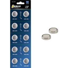 Orbus Ag3 LR41 1.5V Alkalin Düğme Pil - 1 Paket (10 Pil)