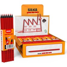Silka Hb Kurşun Kalem Kırmızı/bordo Gövde - 6'lı Set