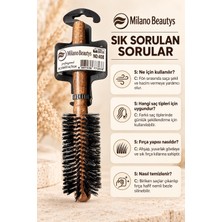 Milano Beautys Profesyonel Yuvarlak Ahşap Fön Fırçası