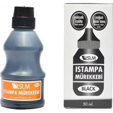 Slm 50 ml Siyah Istampa ve Kaşe Mürekkebi - 10'lu Kutu