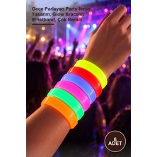 Yenilig 6 Adet Fosforlu Ekstra Kalın Bileklik – Gece Parlayan Party Neon Tasarım, Glow Bracelet Wristband, Çok Renkli