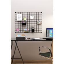 Catchme Metal Fotoğraf Askısı Tel Askılık Metal Pano Notluk  Aksesuarlı 80 x 60 cm
