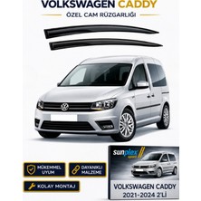 Sunplex Volkswagen Caddy 2021-2024 Uyumlu Sport Cam Rüzgarlığı Takım 2 Li Takım Rüzgar Kesici Yağmur Önleyici