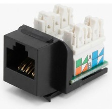 Leviton  CAT6PLUS Cat6 Unshielded Ekransız Snap-In Keystone Jack 110 Tip - Siyah(5 Adet)