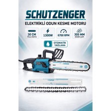 SCHUTZENGER Elektrikli Odun Kesme Hızar Motoru 30CM 1300W Otomatik Yağlamalı Sistem German