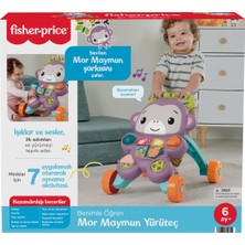 Fisher-Price Benimle Öğren Mor Maymun Yürüteç - Eğitici Bebek Yürüme Arkadaşı (Işıklı ve Müzikli)