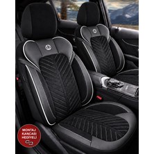 Hasakman Tata Indigo Shine Siyah Beyaz Tay Tüyü Oto Koltuk Kılıfı Tam Set-Kolay Montaj-Terletmez-Ortopedik 2002-2009