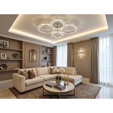 Daire 2+2'li Ledli Krom Salon Mutfak Avize