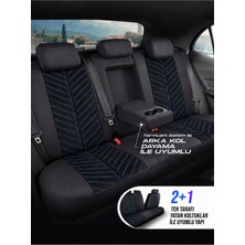 Hasakman Alfa Romeo 164 Shine Siyah Mavi Tay Tüyü Oto Koltuk Kılıfı Tam Set-Kolay Montaj-Terletmez-Ortopedik 1987-1998