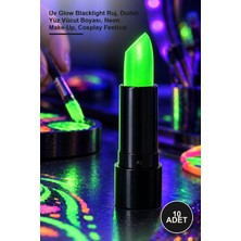 Yenilig 10 Adet Uv Neon Yeşil Ruj – Uv Glow Blacklight Ruj, Dudak Yüz Vücut Boyası, Neon Make-Up, Cosplay Festival