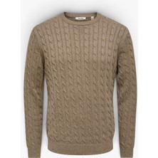 Only & Sons Onslouı Reg 12 Cabel Crew Knıt Noos Erkek Kahverengi Kazak - OS22033762