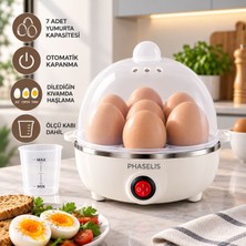 Phaselıs Ps-07 Yumurta Pişirme Makinesi 7'li Yumurta Haşlama Makinesiölçü Kabı, Delici ve Çıkarılabilir Tepsi